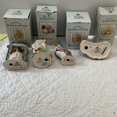 UBA1279 Lot of Four Beatrix Potter Royal Albert Signed Figurines