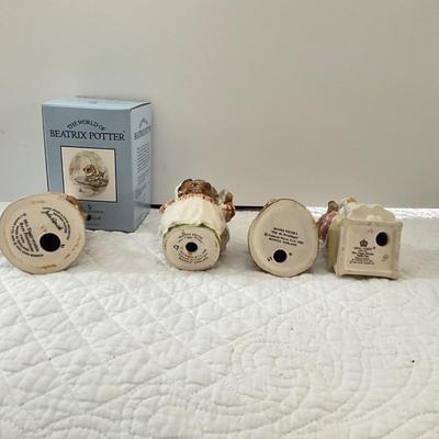 UBA1281 Lot of Four Beatrix Potter Royal Albert and Beswick Porcelain Figurines