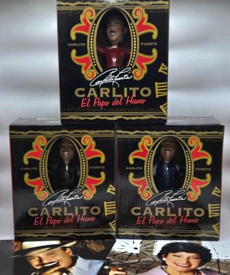 LOT 4: ElPapo del Humo Bobbleheads, Photo of Woman w/ Cigar, and 4 Photos of Man w/ Cigar, One Signed