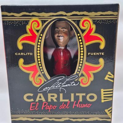 LOT 4: ElPapo del Humo Bobbleheads, Photo of Woman w/ Cigar, and 4 Photos of Man w/ Cigar, One Signed