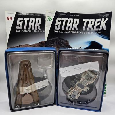 LOT 7: Star Trek Official Starship Collection Including Freighter and Baxial with Accompanying Books