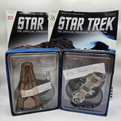 LOT 7: Star Trek Official Starship Collection Including Freighter and Baxial with Accompanying Books