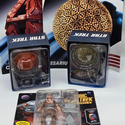 LOT 10: Star Trek Official Starship Collection Including Cell Ship and Fesarius with Books and Classic Star Trek Movie Series Khan...