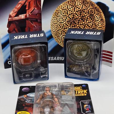 LOT 10: Star Trek Official Starship Collection Including Cell Ship and Fesarius with Books and Classic Star Trek Movie Series Khan...