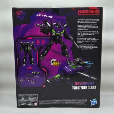 LOT 21: Transformers Shattered Glass Jet Fire and Comic Book NIB