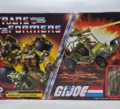 LOT 27: Transformers Heroic Autobot Bumblebee A.W.E. Striker and Ultimate X-Spanse NIB