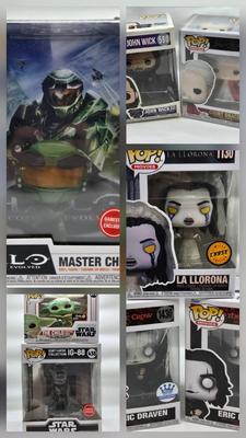 LOT 34: Multiple Funko Pops Including Halo Master Chief, The Child, John Wick, and More NIB