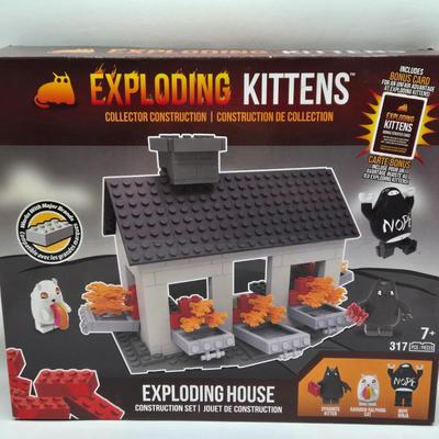 LOT 35: Various Block Building Toys Including Exploding Kittens and More NIB