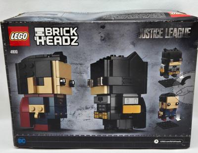LOT 36: Lego Brick Headz Including Justice League Batman and Superman, Wonder Woman, The Flash, and More NIB