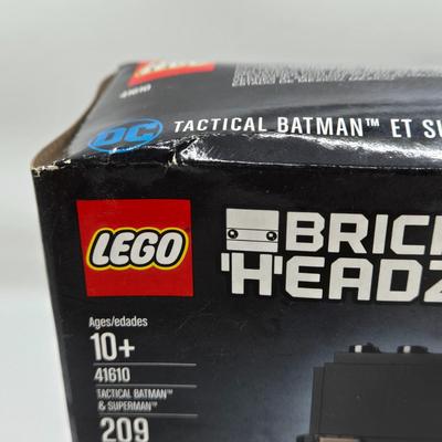 LOT 36: Lego Brick Headz Including Justice League Batman and Superman, Wonder Woman, The Flash, and More NIB