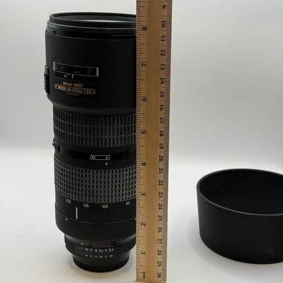 LOT 43: Nikon ED AF Nikkor 80-200mm 1:2.8 D f/2.8 Telephoto Lens w/ Quantaray 77mm UV Filter & Nikon HB-7 Lens Hood