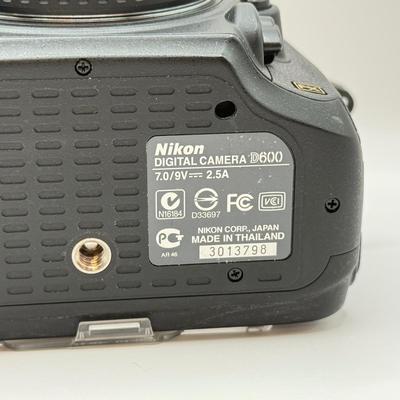 LOT 45: Nikon D600 DSLR Camera Body w/ [Pro]Master Vertical Battery Grip