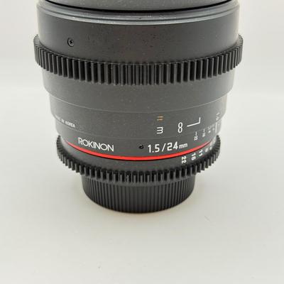 LOT 51: Rokinon T1.5 24mm ED AS IF Wide Angle Lens (for Nikon Cameras) w/ Firecrest IRND 77mm ND 1.2 NC Filter