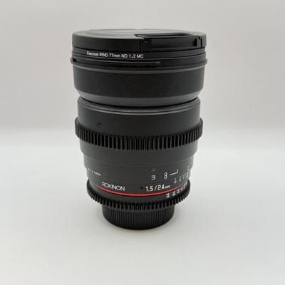 LOT 51: Rokinon T1.5 24mm ED AS IF Wide Angle Lens (for Nikon Cameras) w/ Firecrest IRND 77mm ND 1.2 NC Filter