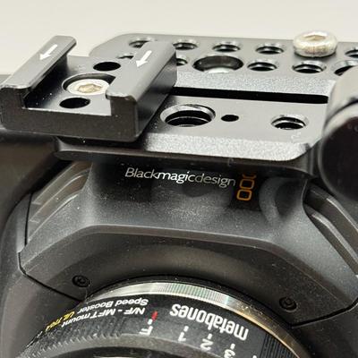 LOT 53: BlackMagic Design Pocket Cinema Camera 209-J00204 4k Video Camera, SmallRig Camera Cage & Metabones N/F-MFT Mount Speed...