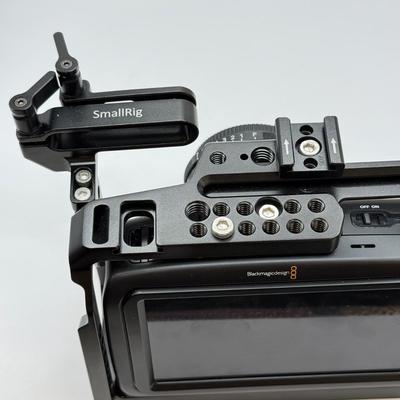 LOT 53: BlackMagic Design Pocket Cinema Camera 209-J00204 4k Video Camera, SmallRig Camera Cage & Metabones N/F-MFT Mount Speed...