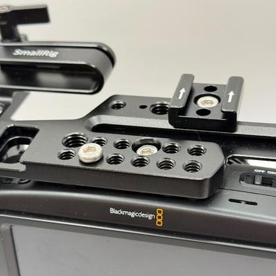 LOT 54: BlackMagic Design Pocket Cinema Camera 209-J00204 4k Video Camera, SmallRig Camera Cage & Metabones N/F-MFT Mount Speed...