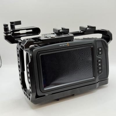 LOT 54: BlackMagic Design Pocket Cinema Camera 209-J00204 4k Video Camera, SmallRig Camera Cage & Metabones N/F-MFT Mount Speed...