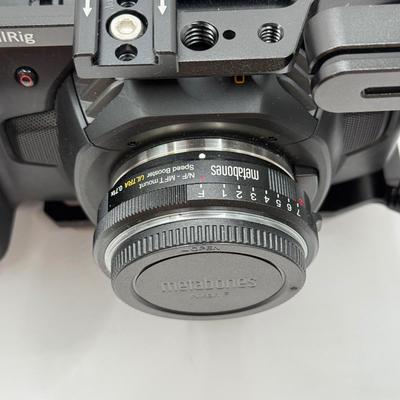 LOT 54: BlackMagic Design Pocket Cinema Camera 209-J00204 4k Video Camera, SmallRig Camera Cage & Metabones N/F-MFT Mount Speed...