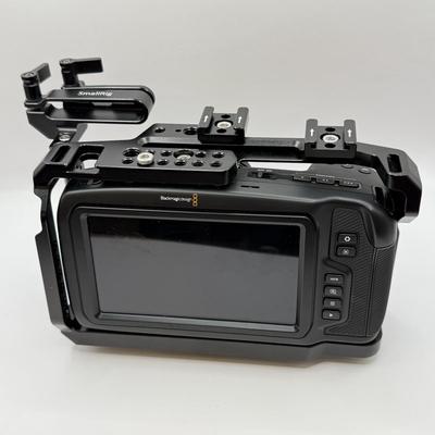 LOT 54: BlackMagic Design Pocket Cinema Camera 209-J00204 4k Video Camera, SmallRig Camera Cage & Metabones N/F-MFT Mount Speed...