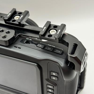 LOT 54: BlackMagic Design Pocket Cinema Camera 209-J00204 4k Video Camera, SmallRig Camera Cage & Metabones N/F-MFT Mount Speed...