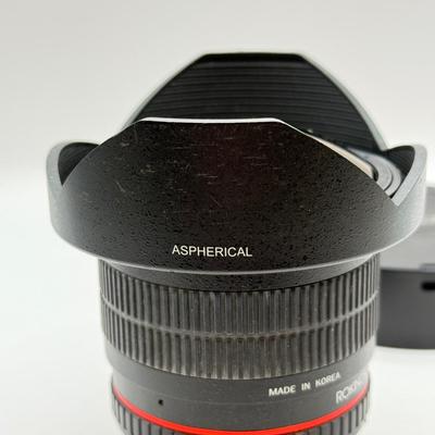 LOT 56: Rokinon 8mm 1:3.5 f/3.5 Fisheye CSII Lens w/ Hood (for Nikon Cameras)