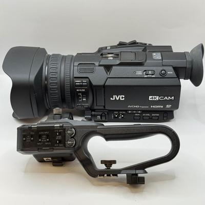 LOT 81: JVC 4k Memory Card Video Camera Recorder Model GY-HM170U w/ JVC KA-HU1 Top Handle Unit
