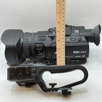 LOT 81: JVC 4k Memory Card Video Camera Recorder Model GY-HM170U w/ JVC KA-HU1 Top Handle Unit