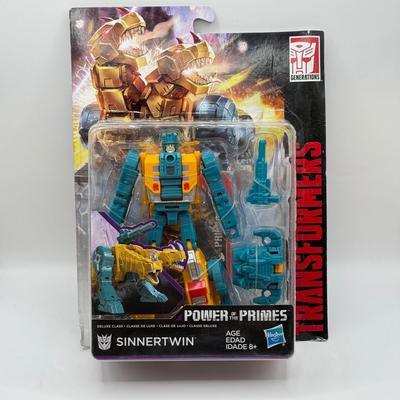 LOT 84: NRFB 2017 Hasbro Transformers Generations Power of the Primes Deluxe Class Action Figures: Sinnertwin, Dreadwind & Autobot...