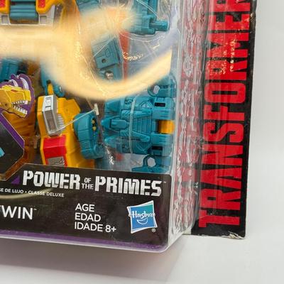 LOT 84: NRFB 2017 Hasbro Transformers Generations Power of the Primes Deluxe Class Action Figures: Sinnertwin, Dreadwind & Autobot...