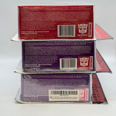 LOT 84: NRFB 2017 Hasbro Transformers Generations Power of the Primes Deluxe Class Action Figures: Sinnertwin, Dreadwind & Autobot...