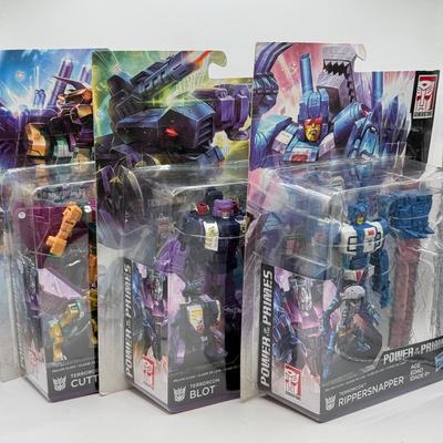 LOT 85: NRFB 2017 Hasbro Transformers Generations Power of the Primes Deluxe Class Terrorcon Action Figures: Rippersnapper, Blot &...