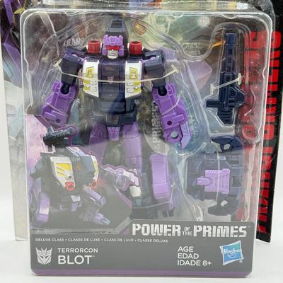 LOT 85: NRFB 2017 Hasbro Transformers Generations Power of the Primes Deluxe Class Terrorcon Action Figures: Rippersnapper, Blot &...