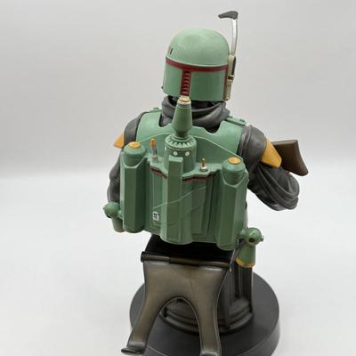 LOT 88: Star Wars Collection: Cable Guys Boba Fett The Mandelorian Figure/Bust & Small Character Toys
