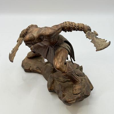 LOT 89: Sony Entertainment God of War Statue, Ascension Kratos Figure & NECA God of War 3 Kratos Action Figure