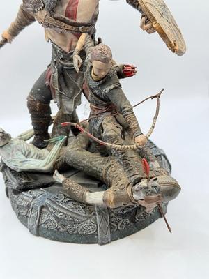 LOT 89: Sony Entertainment God of War Statue, Ascension Kratos Figure & NECA God of War 3 Kratos Action Figure