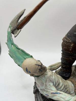 LOT 89: Sony Entertainment God of War Statue, Ascension Kratos Figure & NECA God of War 3 Kratos Action Figure