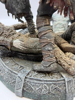 LOT 89: Sony Entertainment God of War Statue, Ascension Kratos Figure & NECA God of War 3 Kratos Action Figure