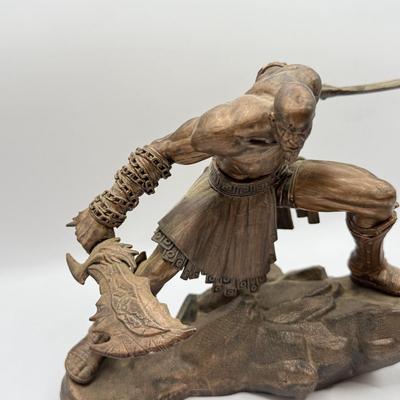 LOT 89: Sony Entertainment God of War Statue, Ascension Kratos Figure & NECA God of War 3 Kratos Action Figure