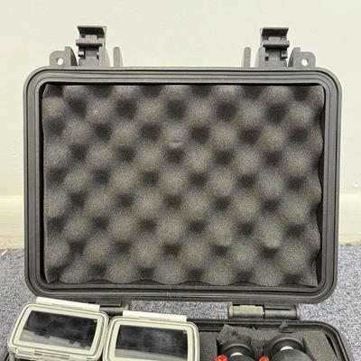 LOT 92: 2 Yi 4k Action Cameras Model YAS.1616.INT, 2 Sony Exmor R SteadyShot HDR-AS20 Cameras w/ Case & 2 Mini Manfrotto Tripods