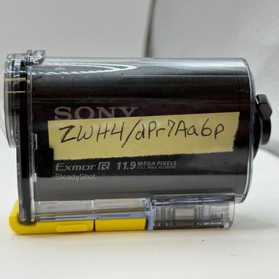 LOT 92: 2 Yi 4k Action Cameras Model YAS.1616.INT, 2 Sony Exmor R SteadyShot HDR-AS20 Cameras w/ Case & 2 Mini Manfrotto Tripods