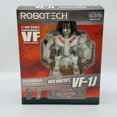 LOT 93: Flash Gordon Classic Action Figure, Gritty Chia Pet, Pop! Jessica Rabbit Giant Enamel Pin, Robotech VF-11 & More
