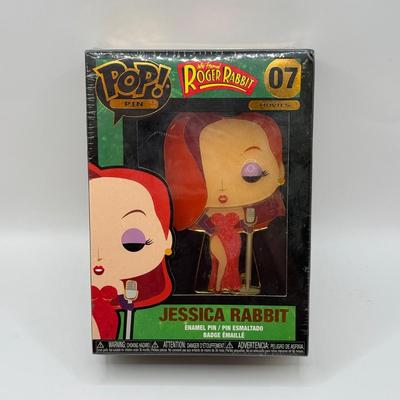 LOT 93: Flash Gordon Classic Action Figure, Gritty Chia Pet, Pop! Jessica Rabbit Giant Enamel Pin, Robotech VF-11 & More