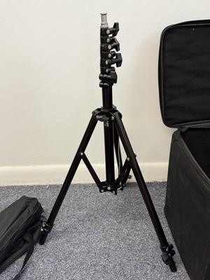 LOT 94: Three Dracast S Series Plus Studio Lights w/ Stands Model DRSPPL500B