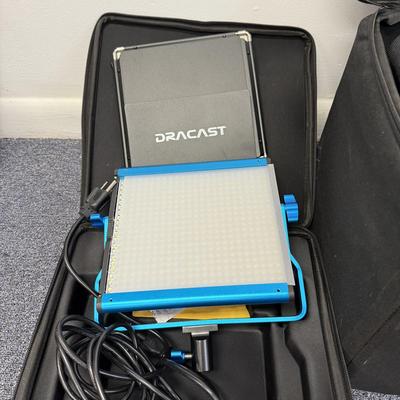LOT 94: Three Dracast S Series Plus Studio Lights w/ Stands Model DRSPPL500B