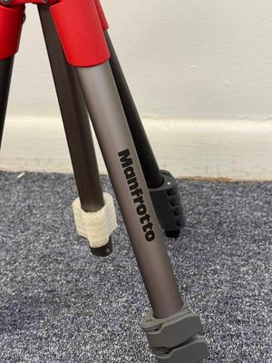 LOT 100: Manfrotto Compact Action Tripod & Tripod w/ Attachments w/ Accessories: Vanguard GH-100 Fluid Head