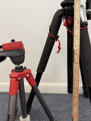 LOT 100: Manfrotto Compact Action Tripod & Tripod w/ Attachments w/ Accessories: Vanguard GH-100 Fluid Head