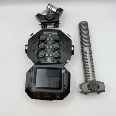 LOT 99: Zoom H8 Handy Recorder w/ Zoom XYH-6/BLK XY Stereo Mic, Zoom SSH-6 Stereo Shotgun Mic & More