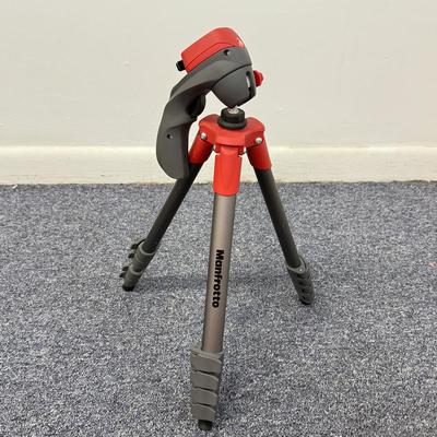 LOT 142: Manfrotto 755XB Tripod made in Italy & Small Red and Grey Tripod