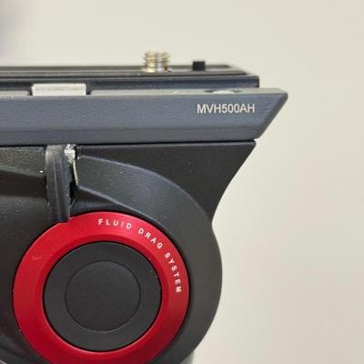 LOT 142: Manfrotto 755XB Tripod made in Italy & Small Red and Grey Tripod